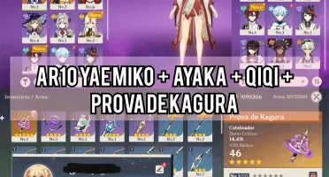 Conta Genshin Impact ar10 Yae Miko+Prova de Kagura+Ayaka
