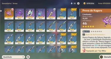 Conta Genshin Impact ar10 Yae Miko+Prova de Kagura+Ayaka