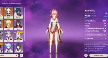 Conta Genshin Impact ar10 Yae Miko+Prova de Kagura+Ayaka