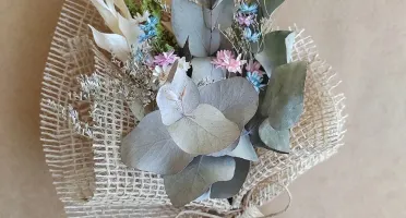Mini Buque com Flores Desidratadas (25cm)