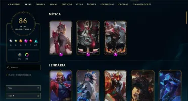 Mestre com 110 Champs e 86 Skins ( 82 PDL )