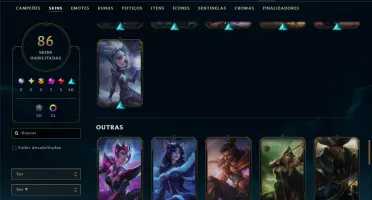 Mestre com 110 Champs e 86 Skins ( 82 PDL )