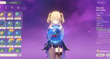 Conta genshin impact rank 26, tem stamina máxima.