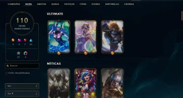Conta de LOL +100 Skins/Todos os Champs/Ouro+
