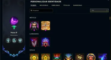 Conta de lol desde 2016 quase lvl 600