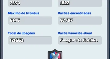 CLASH ROYALE NV 13 FULL, CAMPEÃO, 100K GOLD, 300+ GEMAS