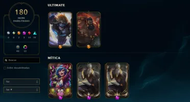 Conta antiga 2014 LoL lvl 277 com 180 skins 800k+ Lee Sin