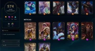Conta League of legends Platina 4, 574 skins