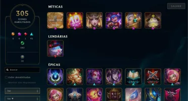Conta League of legends Platina 4, 574 skins