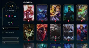 Conta League of legends Platina 4, 574 skins