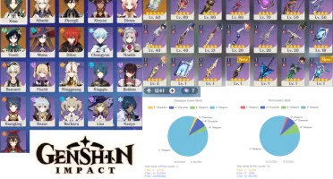 CONTA GENSHIN IMPACT AR51 - 06 PERSONAGENS 5* E MUITO MAIS