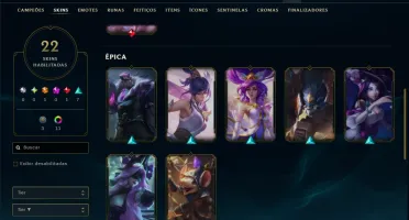 Ouro 4 com 55 Champs e 22 Skins