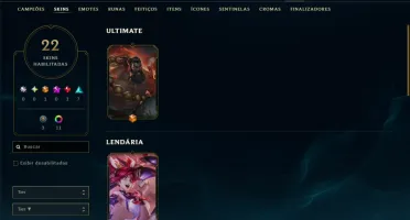 Ouro 4 com 55 Champs e 22 Skins