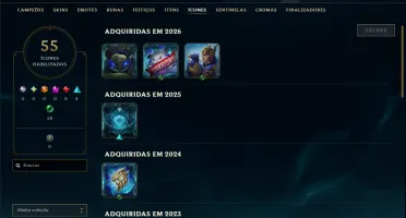 Ouro 4 com 55 Champs e 22 Skins