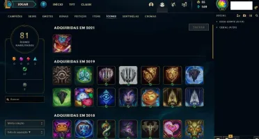 conta LOL 2015 + skins + ícones antigos