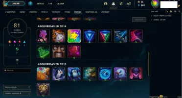 conta LOL 2015 + skins + ícones antigos