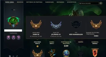 Conta ouro 3 com TODOS os champs e 208 Skins + 7 Vitoriosas