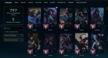 Diamante 3 com TODOS os Champs e 196 Skins +3 Prestigios