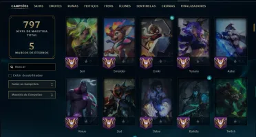 Diamante 3 com TODOS os Champs e 196 Skins +3 Prestigios