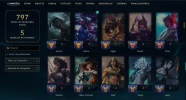 Diamante 3 com TODOS os Champs e 196 Skins +3 Prestigios