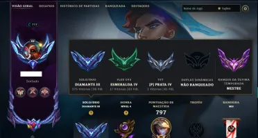 Diamante 3 com TODOS os Champs e 196 Skins +3 Prestigios