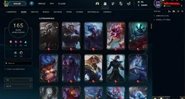 Vendo conta do lol gold 4 + 165 skins