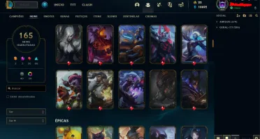 Vendo conta do lol gold 4 + 165 skins