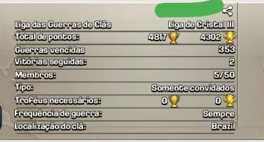 Clash of Clans Clã Nvl 15