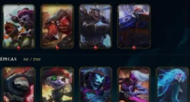 Conta com 100 skins League of legends