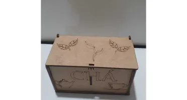 Caixa de chá mdf com divisória personalizada 15x08x08