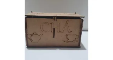 Caixa de chá mdf com divisória personalizada 15x08x08