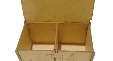 Caixa de chá mdf com divisória personalizada 15x08x08