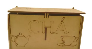 Caixa de chá mdf com divisória personalizada 15x08x08