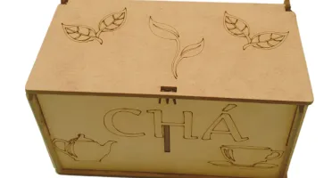 Caixa de chá mdf com divisória personalizada 15x08x08