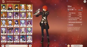 CONTA GENSHIN AR56 10 PERSONAGENS 5 ESTRELAS