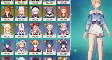 Itto, Zhongli, Tartaglia, Kokomi, Klee, Mona C3, Jean+skins