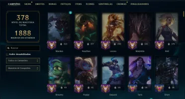 Unranked com TODOS os Champs e 112 Skins ( SUP / JG )