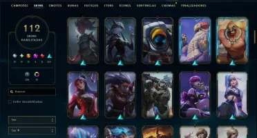 Unranked com TODOS os Champs e 112 Skins ( SUP / JG )