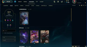 VENDO CONTA UNRANKED , 27 SKINS , LVL 65