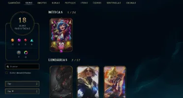 CONTA DE LOL UNRANKED, MAIN YASUO, 18 SKINS
