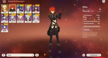 Conta genshin AR 20 - Diluc