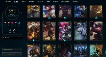 Conta no LOL com mais de 325 Skins e 35 cromas