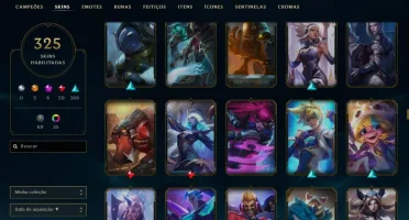 Conta no LOL com mais de 325 Skins e 35 cromas
