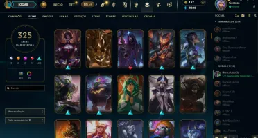 Conta no LOL com mais de 325 Skins e 35 cromas