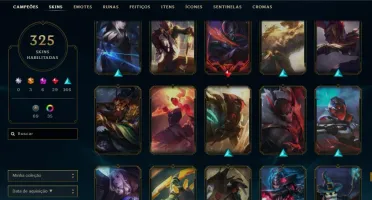 Conta no LOL com mais de 325 Skins e 35 cromas