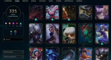 Conta no LOL com mais de 325 Skins e 35 cromas