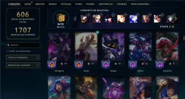 Unranked com TODOS os champs e 289 Skins ( ADC / SUP / MID )