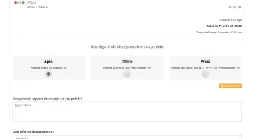 Sistema para pedidos online entregas em Geral Pizzaria Água