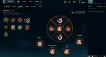 CONTA LEAGUE OF LEGENDS / PLATINA / 98 CHAMPS / 59 SKINS
