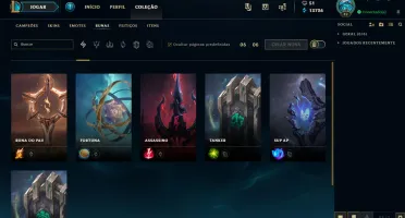CONTA LEAGUE OF LEGENDS / PLATINA / 98 CHAMPS / 59 SKINS